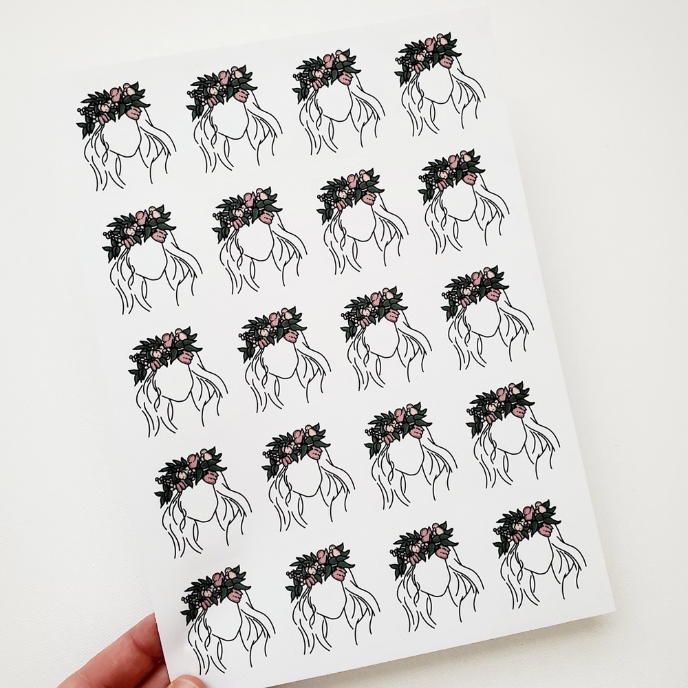 LB067 STICKERS Custom Poshmark Stickers Bohemian Girl Shipping Supplies - Picture 3 of 7